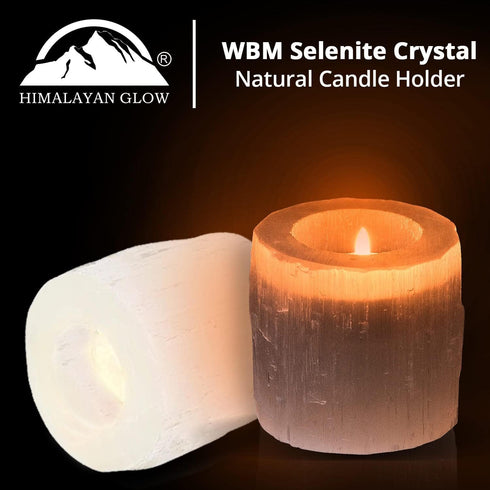 Selenite Crystal Candle Holder | HIMALAYAN GLOW